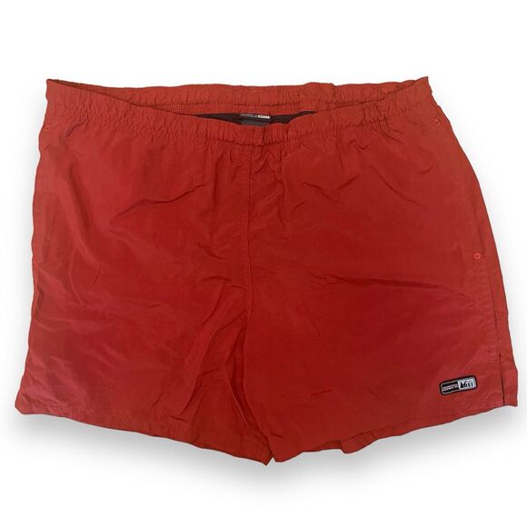 REI Shorts Men's Med Red Nylon Mesh Lined Swim Trunks - Picture 1 of 11
